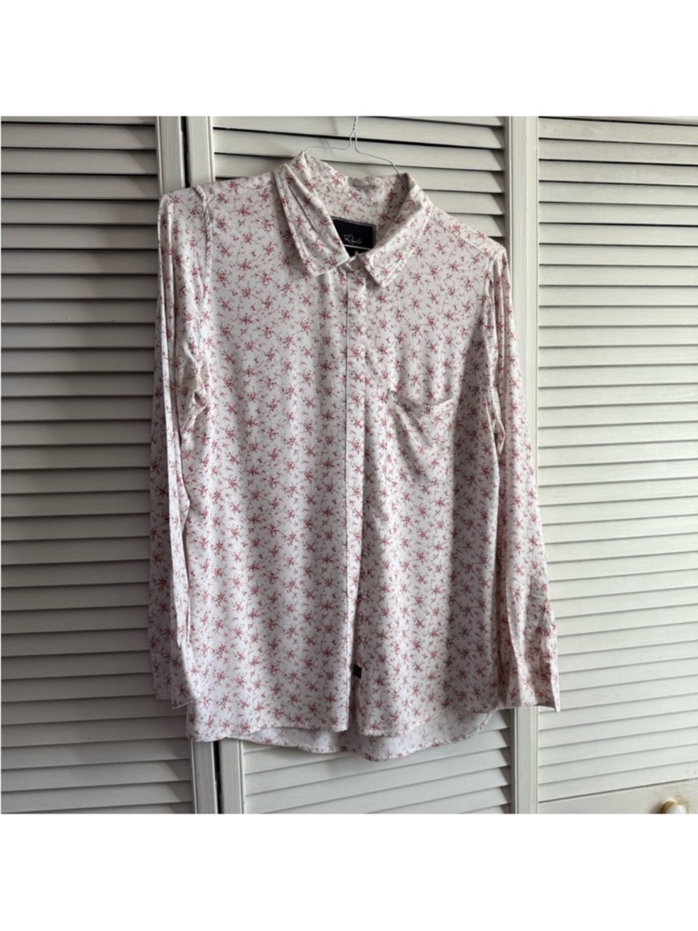 Rails Button-Up Shirt - White with Pink Floral